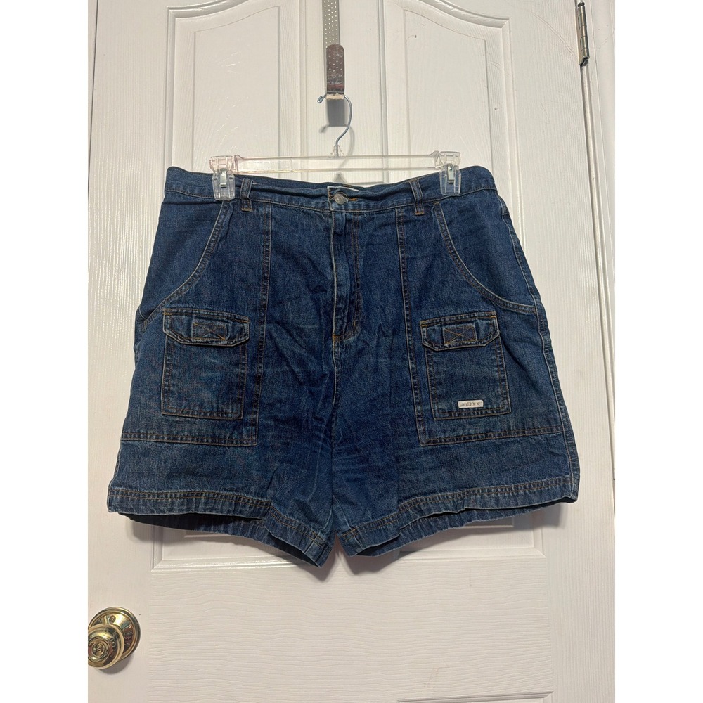 Carolina Blues Plus Womens 18W Denim Cargo Shorts Blue High Waist 100% Cotton